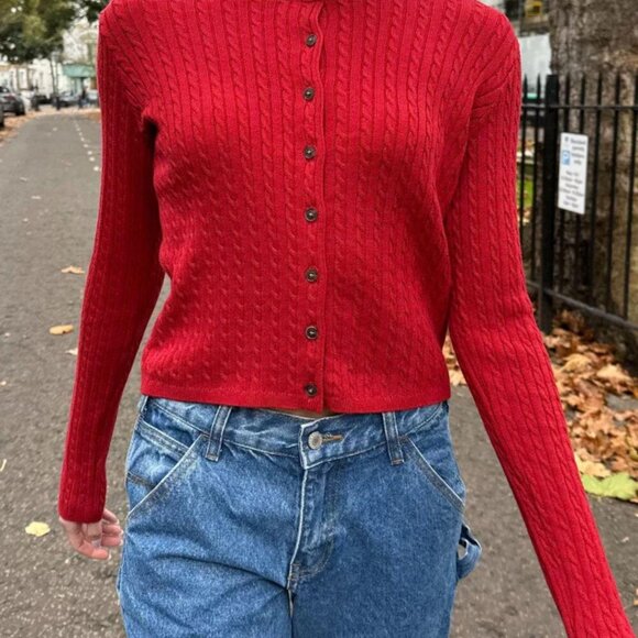 *** ON HOLD *** Brandy Melville Zoe Cable Knit Cardigan - Picture 1 of 5